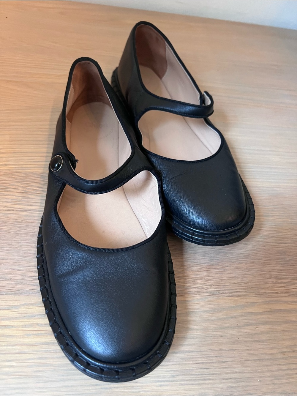 Chloé Rubie Leather Mary Jane Ballet Flats Black EU 37.5 Made in Italy